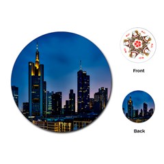 Frankfurt Germany Panorama City Playing Cards (round) by Sudhe