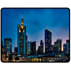 Frankfurt Germany Panorama City Fleece Blanket (medium)  by Sudhe