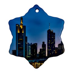 Frankfurt Germany Panorama City Snowflake Ornament (two Sides) by Sudhe