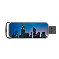 Frankfurt Germany Panorama City Portable Usb Flash (one Side) by Sudhe