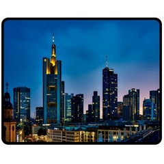 Frankfurt Germany Panorama City Double Sided Fleece Blanket (medium)  by Sudhe