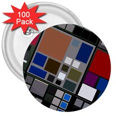 Abstract Composition 3  Buttons (100 Pack)  by Sudhe