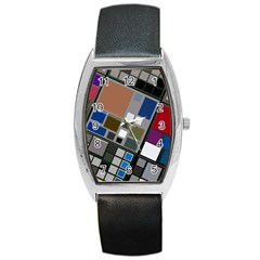 Abstract Composition Barrel Style Metal Watch by Sudhe