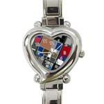 Abstract Composition Heart Italian Charm Watch Front