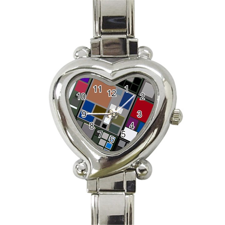 Abstract Composition Heart Italian Charm Watch