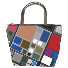 Abstract Composition Bucket Bag by Sudhe