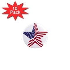 A Star With An American Flag Pattern 1  Mini Magnet (10 Pack)  by Sudhe