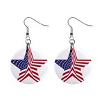 A Star With An American Flag Pattern Mini Button Earrings Front