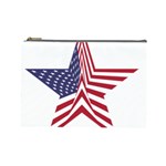 A Star With An American Flag Pattern Cosmetic Bag (Large) Front