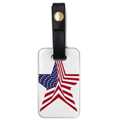 A Star With An American Flag Pattern Luggage Tags (one Side)  by Sudhe