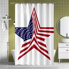 A Star With An American Flag Pattern Shower Curtain 48  X 72  (small)  by Sudhe