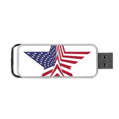 A Star With An American Flag Pattern Portable Usb Flash (one Side)