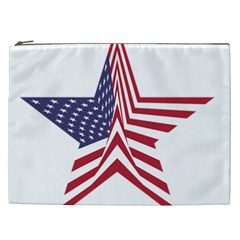 A Star With An American Flag Pattern Cosmetic Bag (xxl) by Sudhe