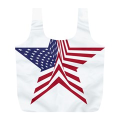 A Star With An American Flag Pattern Full Print Recycle Bag (l) by Sudhe