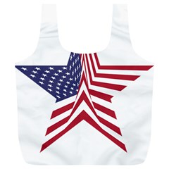 A Star With An American Flag Pattern Full Print Recycle Bag (xl) by Sudhe