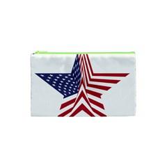 A Star With An American Flag Pattern Cosmetic Bag (xs) by Sudhe