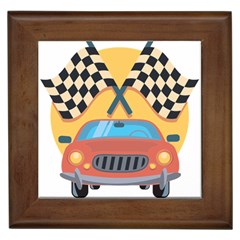 Automobile Car Checkered Drive Framed Tiles by Sudhe