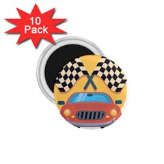 Automobile Car Checkered Drive 1 75  Magnets (10 Pack)  by Sudhe