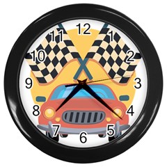 Automobile Car Checkered Drive Wall Clock (black) by Sudhe