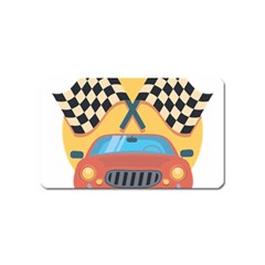 Automobile Car Checkered Drive Magnet (name Card) by Sudhe