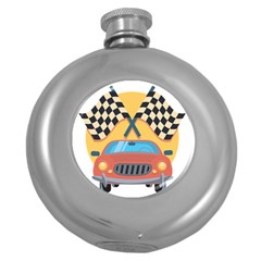 Automobile Car Checkered Drive Round Hip Flask (5 Oz) by Sudhe