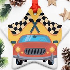 Automobile Car Checkered Drive Star Ornament (two Sides) by Sudhe