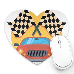 Automobile Car Checkered Drive Heart Mousepads by Sudhe