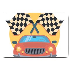 Automobile Car Checkered Drive Large Doormat  by Sudhe