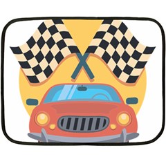 Automobile Car Checkered Drive Fleece Blanket (mini) by Sudhe