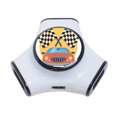 Automobile Car Checkered Drive 3-port Usb Hub by Sudhe