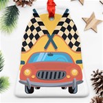 Automobile Car Checkered Drive Ornament (Bell) Front