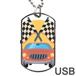 Automobile Car Checkered Drive Dog Tag USB Flash (One Side) Front