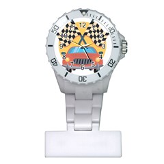 Automobile Car Checkered Drive Plastic Nurses Watch by Sudhe