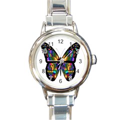 Abstract Animal Art Butterfly Round Italian Charm Watch by Sudhe