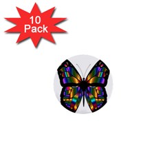 Abstract Animal Art Butterfly 1  Mini Buttons (10 Pack)  by Sudhe