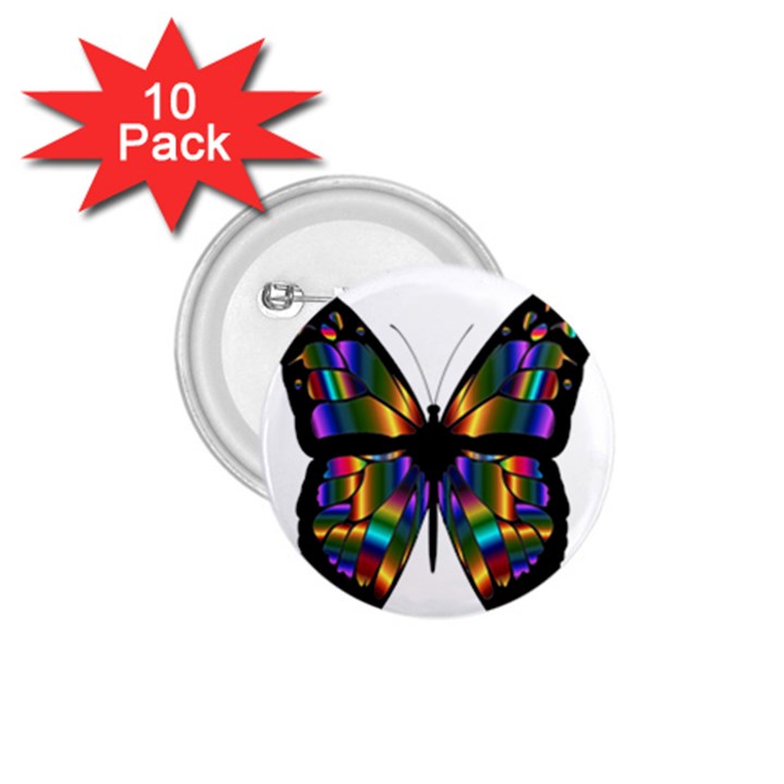 Abstract Animal Art Butterfly 1.75  Buttons (10 pack)