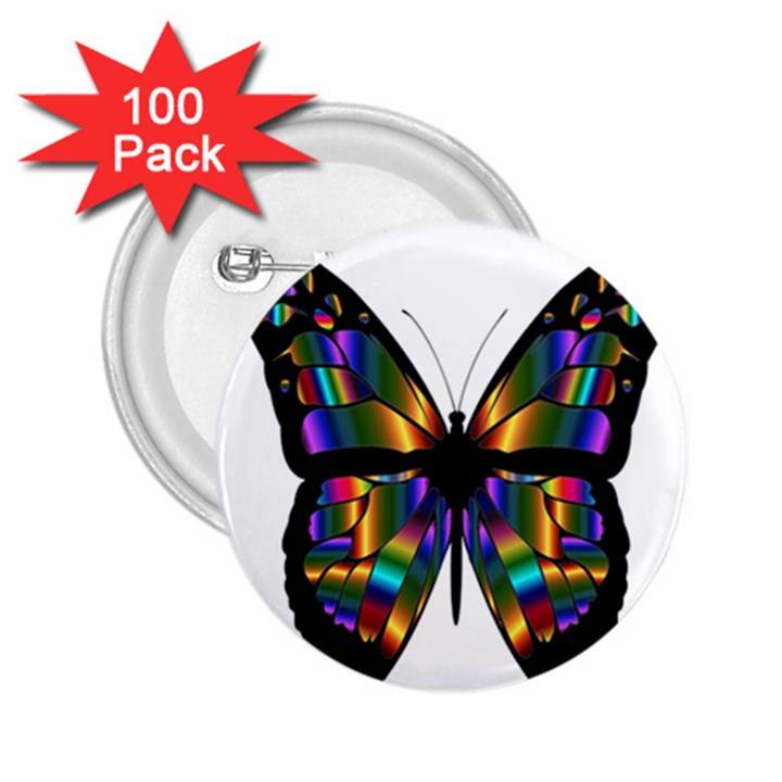 Abstract Animal Art Butterfly 2.25  Buttons (100 pack) 