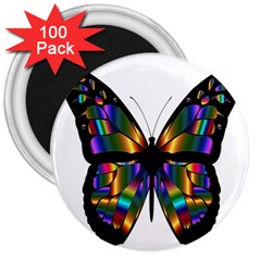 Abstract Animal Art Butterfly 3  Magnets (100 Pack) by Sudhe