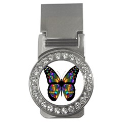 Abstract Animal Art Butterfly Money Clips (cz)  by Sudhe