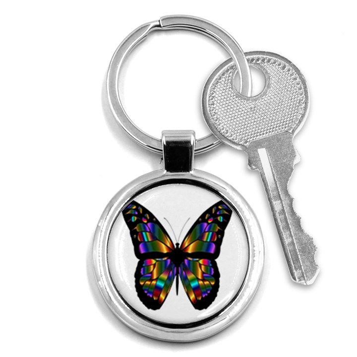 Abstract Animal Art Butterfly Key Chains (Round) 