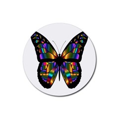 Abstract Animal Art Butterfly Rubber Coaster (round)  by Sudhe