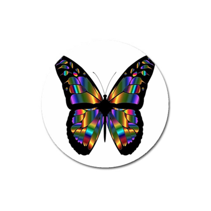 Abstract Animal Art Butterfly Magnet 3  (Round)