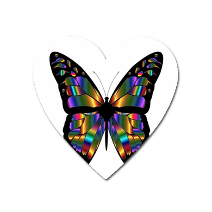 Abstract Animal Art Butterfly Heart Magnet