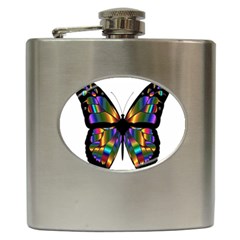 Abstract Animal Art Butterfly Hip Flask (6 Oz) by Sudhe