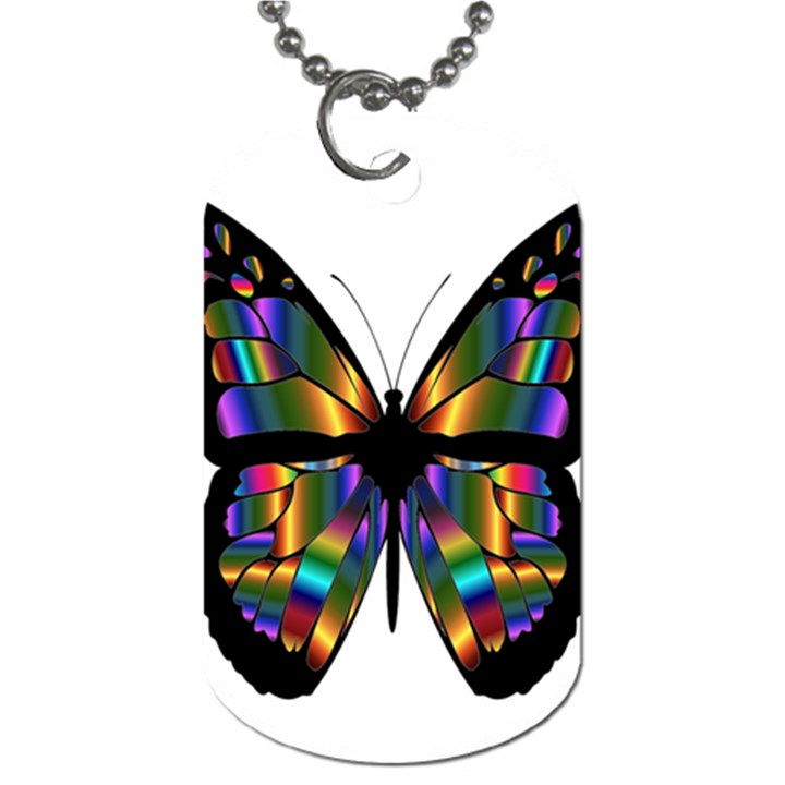 Abstract Animal Art Butterfly Dog Tag (Two Sides)