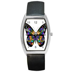 Abstract Animal Art Butterfly Barrel Style Metal Watch by Sudhe