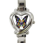 Abstract Animal Art Butterfly Heart Italian Charm Watch Front