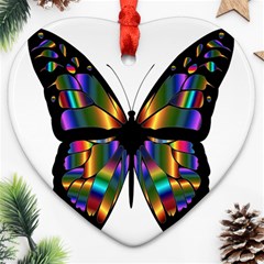 Abstract Animal Art Butterfly Heart Ornament (two Sides) by Sudhe