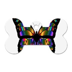 Abstract Animal Art Butterfly Dog Tag Bone (two Sides) by Sudhe