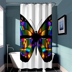 Abstract Animal Art Butterfly Shower Curtain 36  X 72  (stall)  by Sudhe